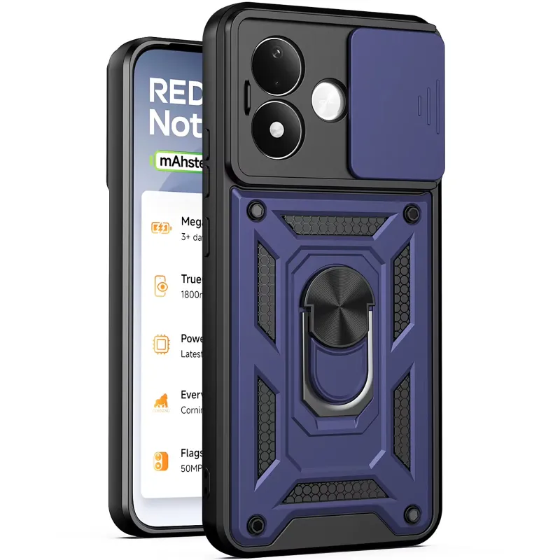 Ударопрочный чехол Ummi Camshield Serge Ring (in box) для Xiaomi Redmi Note 17 – Синий / Navy. Фото 1 из 1