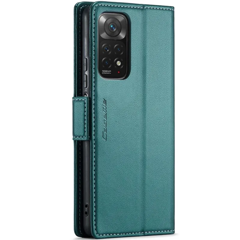 Шкіряний чохол-книжка CaseMe Nappa leather для Xiaomi Redmi Note 11 (Global) / Note 11S – Green. Фото 7 з 10