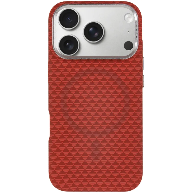 Чехол TPU+PC KVZV Triangular Pattern with Magnetic Fit для Apple iPhone 17 Pro (6.3") – Red. Фото 3 из 6