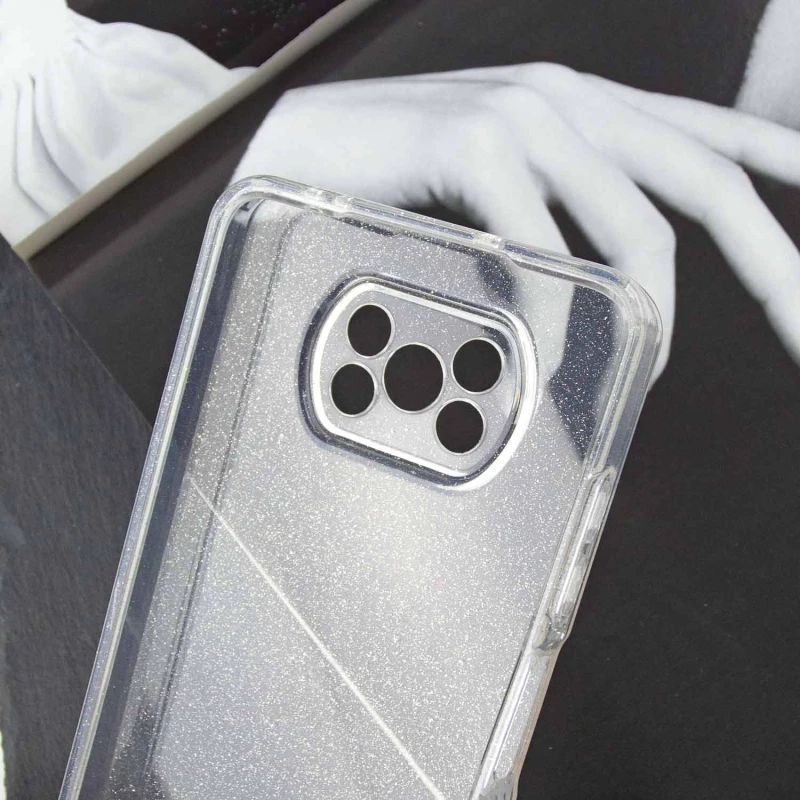 Прозорий чохол з блискітками Xiaomi Poco X3 NFC / Poco X3 Pro – Clear. Фото 4 з 7