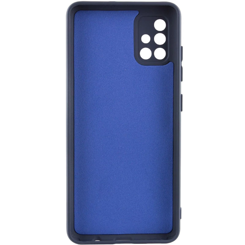 Цветной силиконовый чехол GETMAN с закрытой камерой на Samsung Galaxy A51 – Синий / Midnight Blue. Фото 2 из 4
