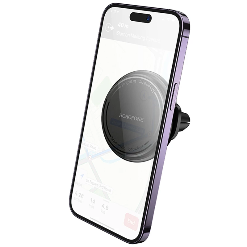 Автотримач Borofone BH135 Parker ring magnetic (air outlet) – Black. Фото 2 з 7