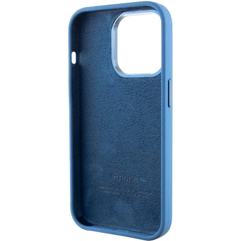 Чехол Silicone Case с металлическими кнопками для Apple iPhone 13 Pro Max (6.7") – Синий / Blue Jay. Фото 6 из 9