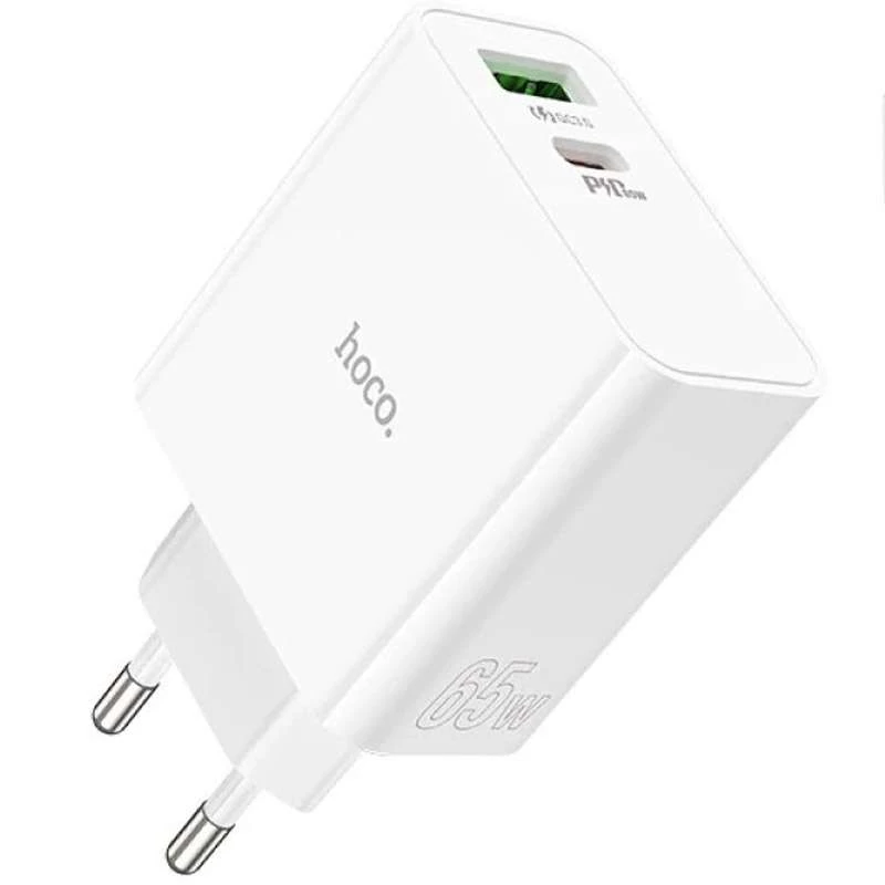 МЗП Hoco C113A Awesome PD65W (1USB/1Type-C) – White. Фото 2 з 4