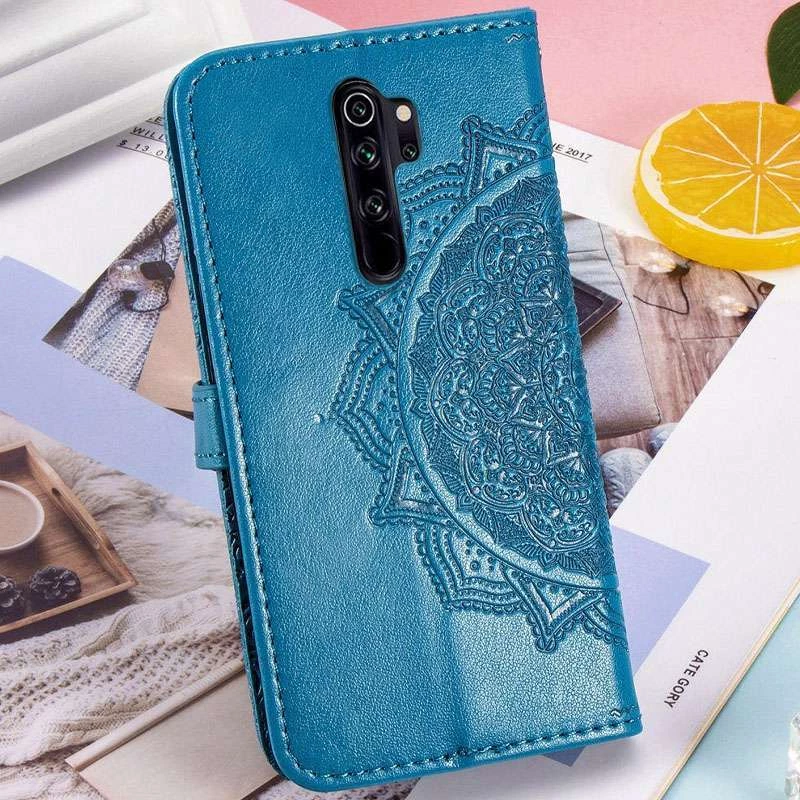 Кожаный чехол-книжка Art Case с визитницей для Xiaomi Redmi 9 – Синий. Фото 4 из 6