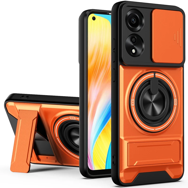 Ударостійкий чохол Camshield StandRing case для Oppo A38 – Orange. Фото 1 з 3