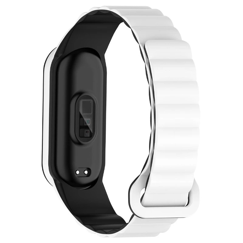 Ремінець Dual-color Magnetic для Xiaomi Mi Band 9/8 – White / Black. Фото 3 з 8