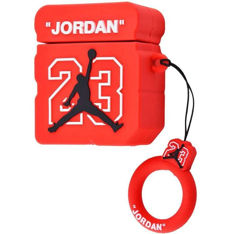 

Силіконовий футляр Square case для навушників AirPods (Jordan 23 / Червоний)