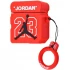 Силиконовый футляр Square case для наушников AirPods – Jordan 23 / Красный. Фото 1 из 3
