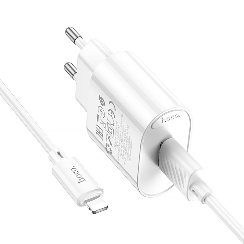 МЗП Hoco C109A Fighter 10.5W (1USB-A) + кабель USB to Lightning – White. Фото 4 з 6