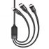 Дата кабель Hoco U104 Ultra 6A 3in1 Lightning -MicroUSB-Type-C (1.2m) – Черный. Фото 2 из 6