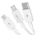 Дата кабель Baseus Superior Series USB to MicroUSB-Lightning-Type-C 3.5A (1.5m) (CAMLTYS) – Stellar White. Фото 2 из 6