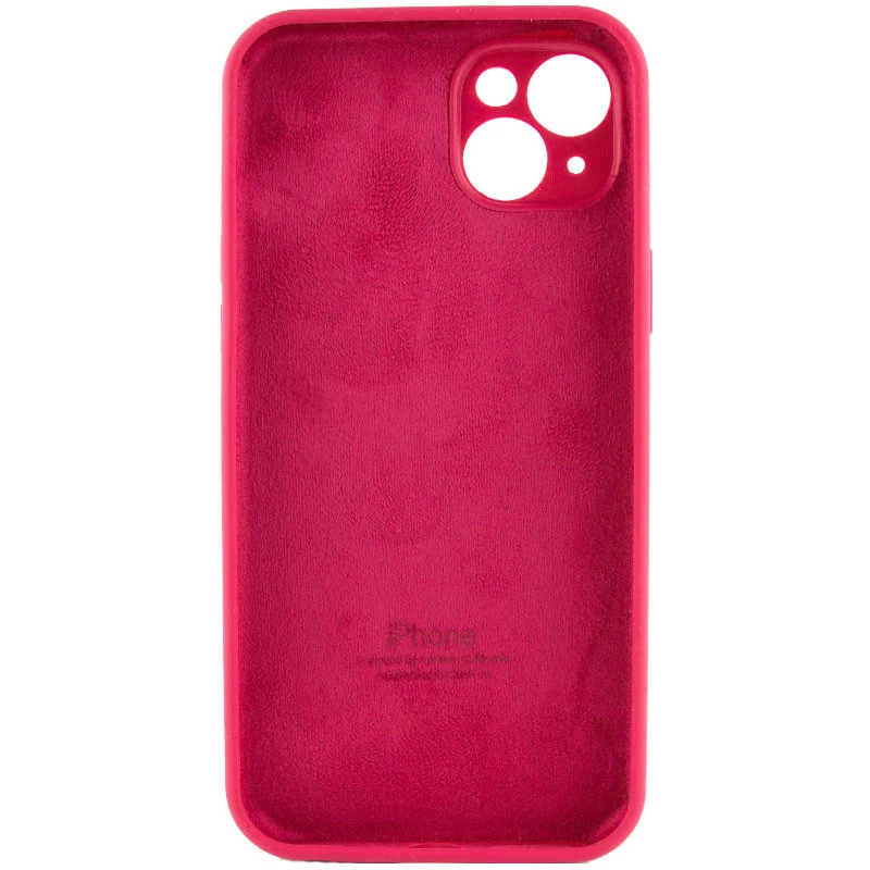 Чехол Silicone Case с защитой камеры для Apple iPhone 15 (6.1") – Красный / Rose Red. Фото 4 из 7