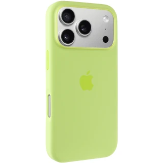 Чохол Silicone case (AAA) with Magsafe and Animation для Apple iPhone 17 Pro (6.3") — Neon Yellow