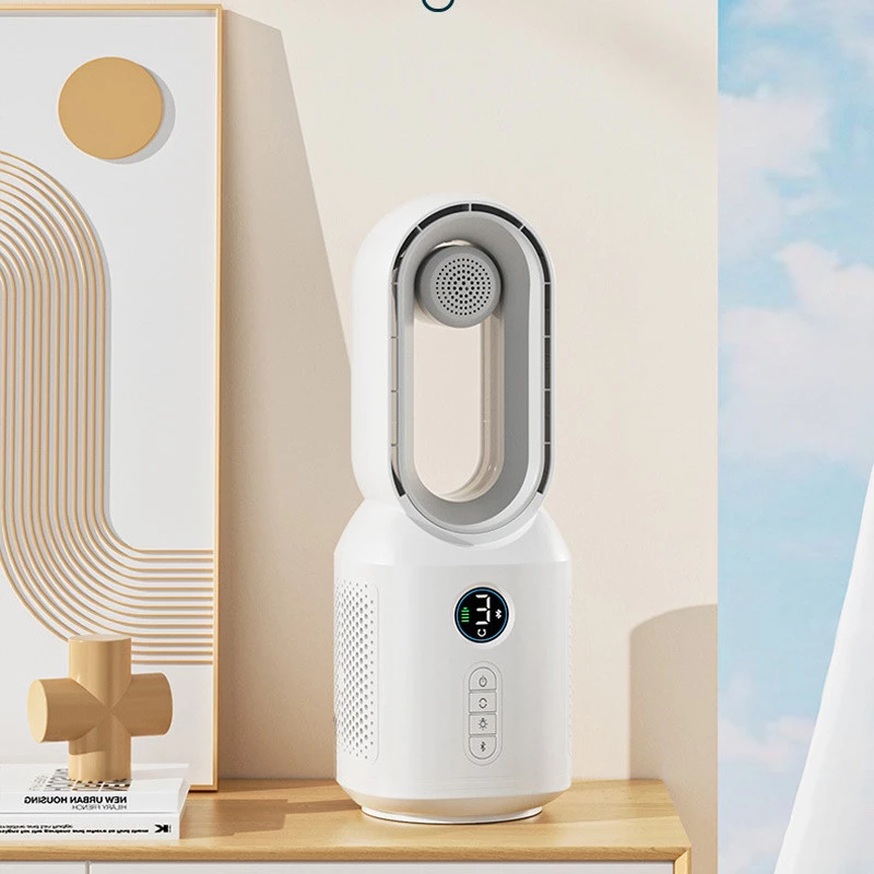 Настільний вентилятор F8 3in1 з Bluetooth-динаміком і нічником 4000mAh – White. Фото 3 з 9