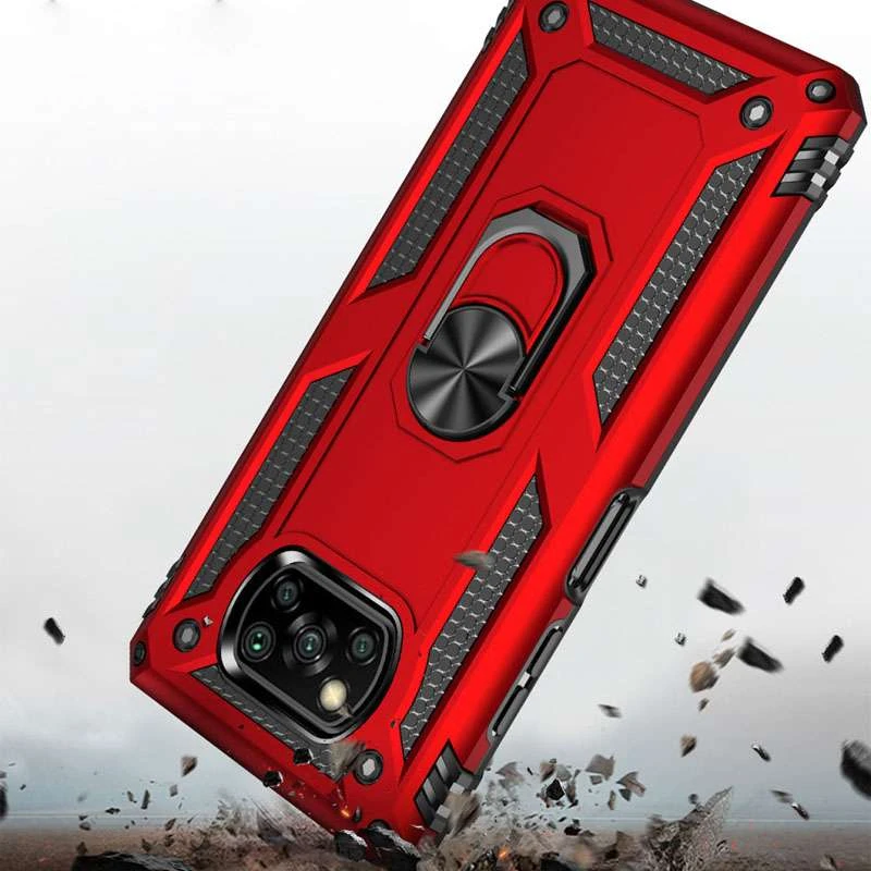 Протиударний чохол Serge Ring з кільцем на Xiaomi Poco X3 NFC / Poco X3 Pro – Червоний. Фото 7 з 7