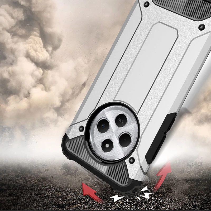 Протиударний чохол з посиленими кутами Immortal на Xiaomi Poco C75 – Срібний. Фото 3 з 4