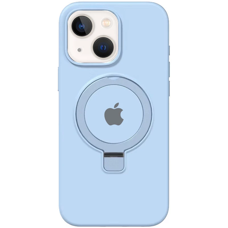 Силіконовий чохол Full Protective з кільцем-тримачем Apple iPhone 15 (6.1") – Blue. Фото 1 з 2