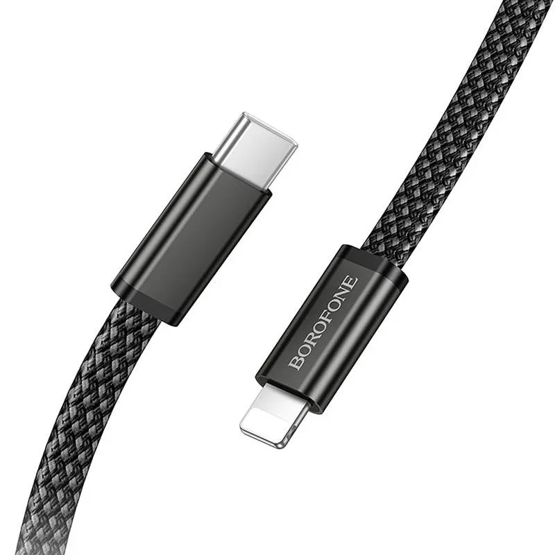 Дата кабель Borofone BX124 Peace Type-C to Lightning 30W (1m) – Black. Фото 4 з 6