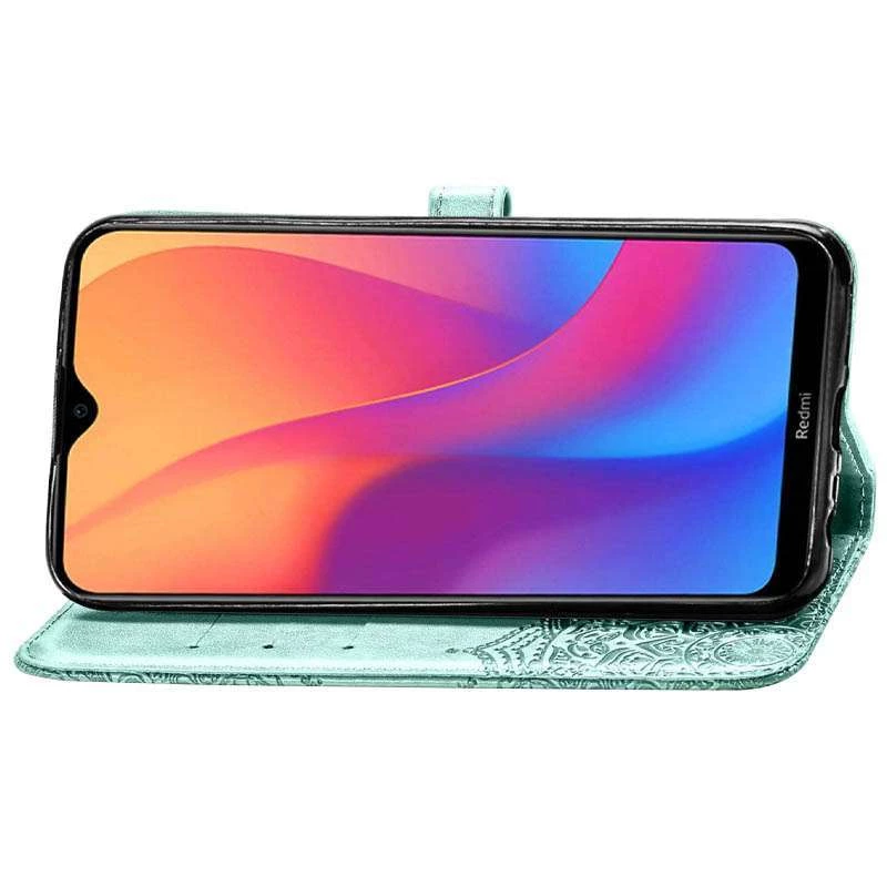 Шкіряний чохол-книжка Art Case з візитницею для Xiaomi Redmi 8a – Бірюзовий. Фото 5 з 7