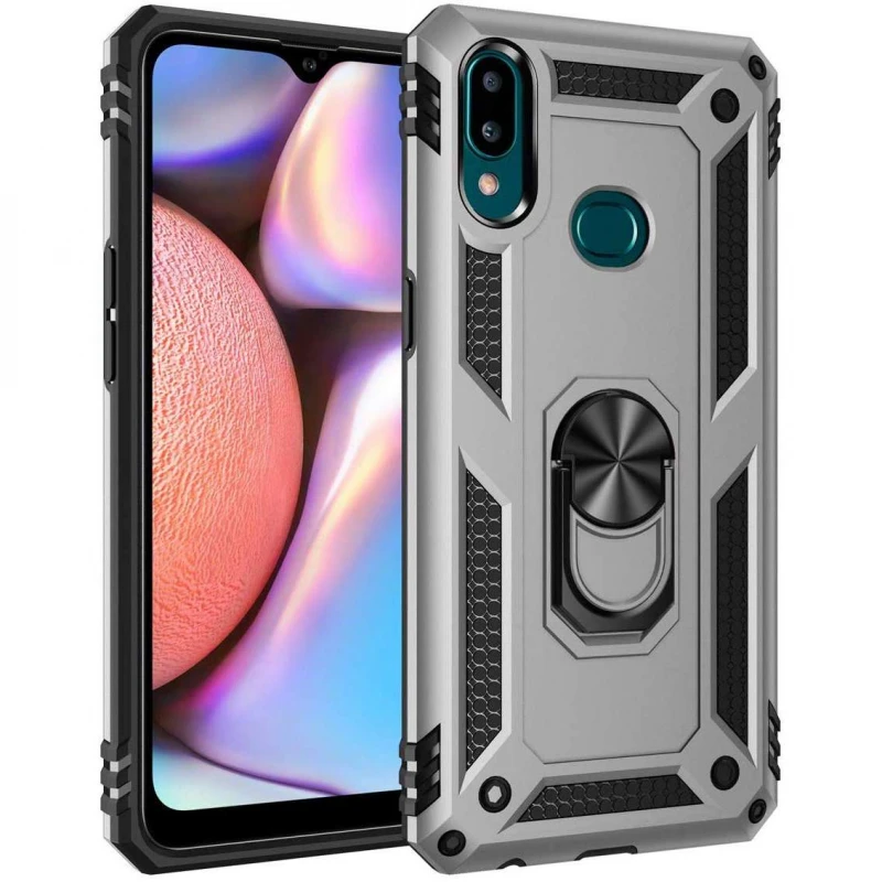 

Протиударний чохол Serge Ring з кільцем на Samsung Galaxy A10s (Срібний)