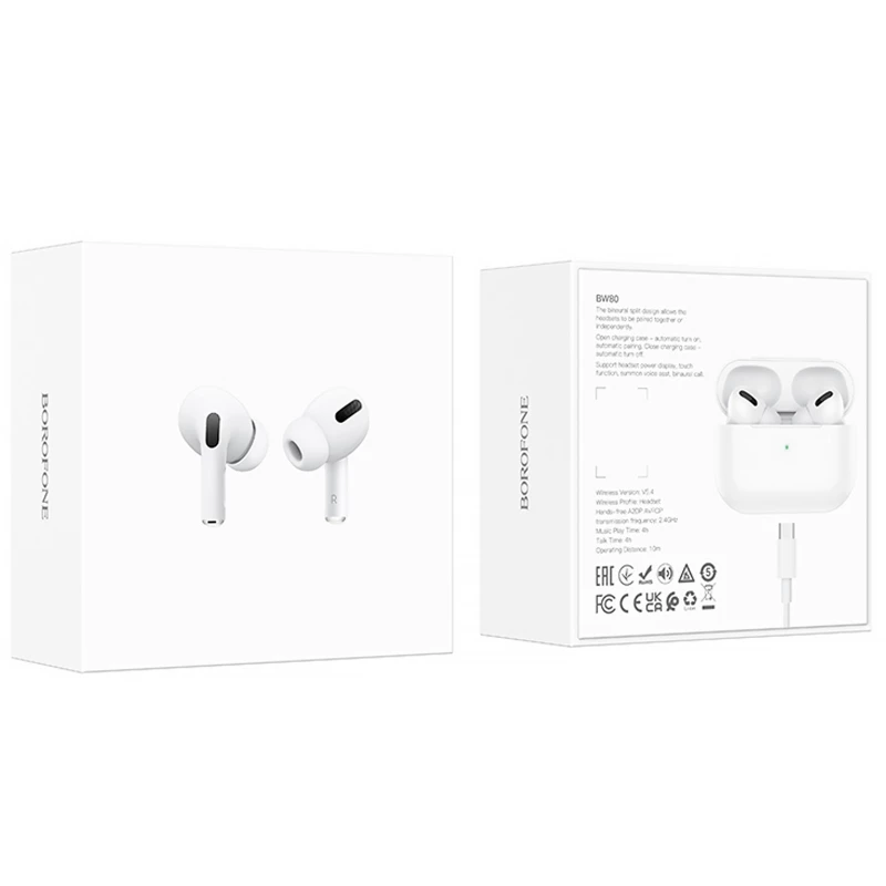 Беспроводные TWS наушники BOROFONE BW80 – White. Фото 6 из 7