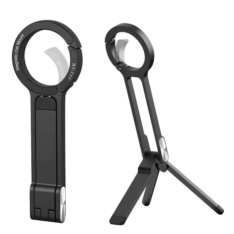 Магнітний тримач для телефону RT777 трипод з карабіном – Black. Фото 3 з 7