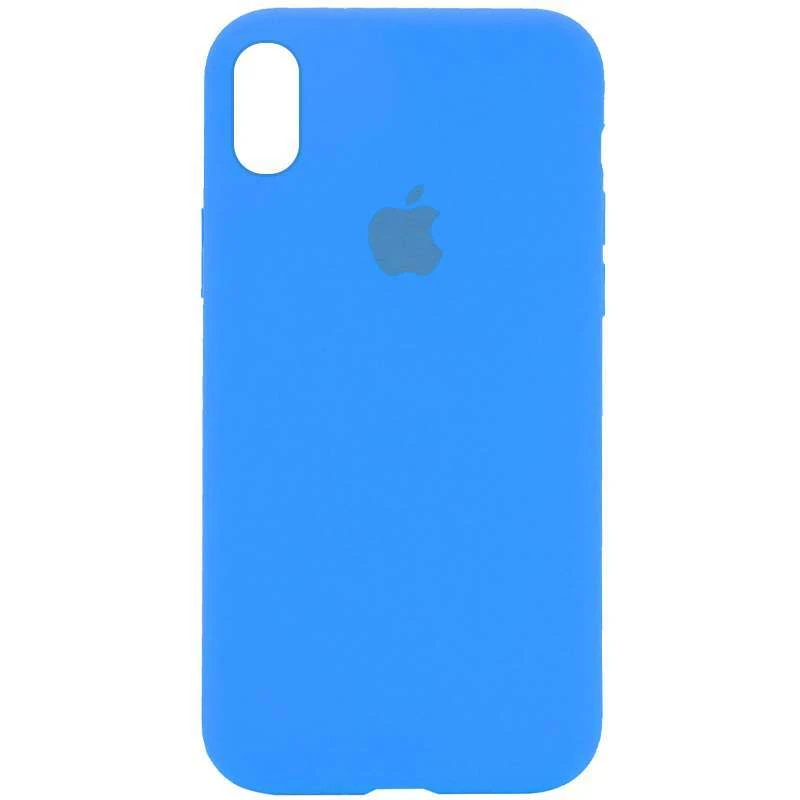 

Чехол Silicone Case с закрытым низом для Apple iPhone XS Max (6.5") (Голубой / Blue), Блакитний / blue