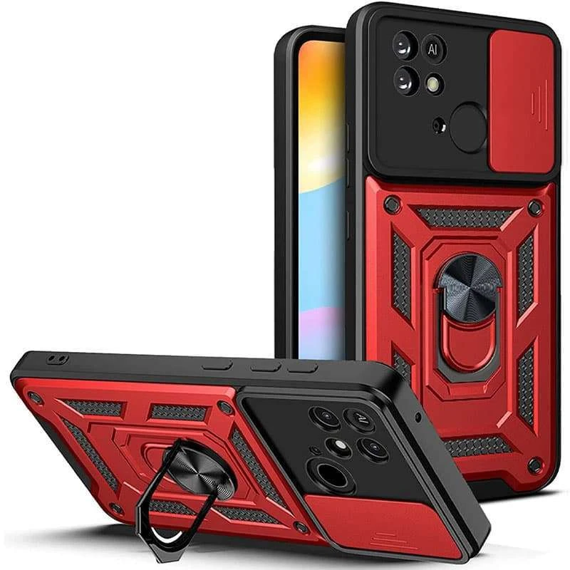 

Протиударний чохол Serge Ring з захистом камери на Xiaomi Redmi 10C (Червоний)