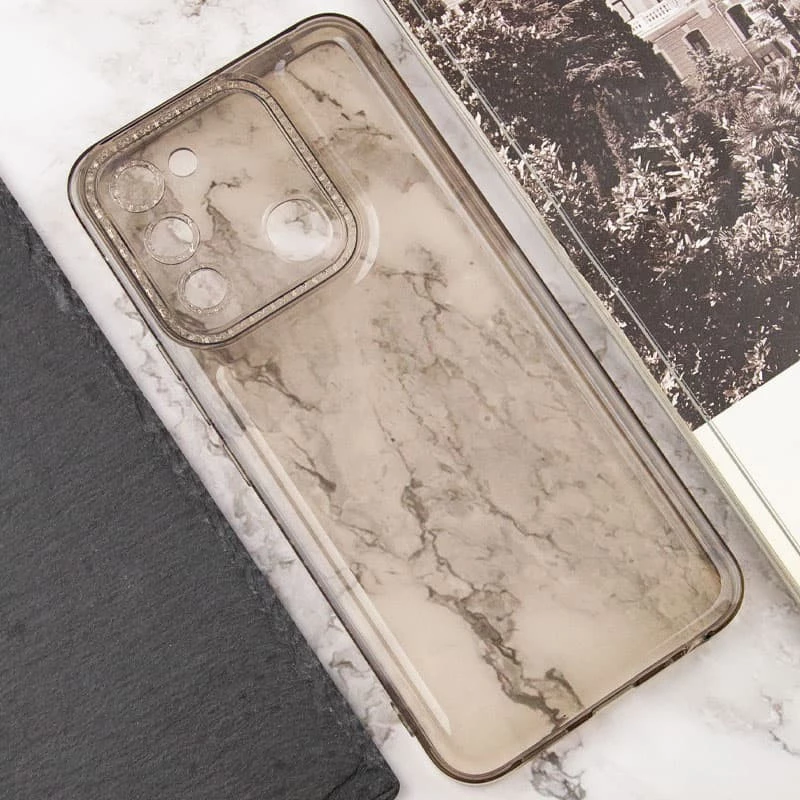 Силіконовий чохол з візерунком на TECNO Spark 8C – Сірий. Фото 4 з 6