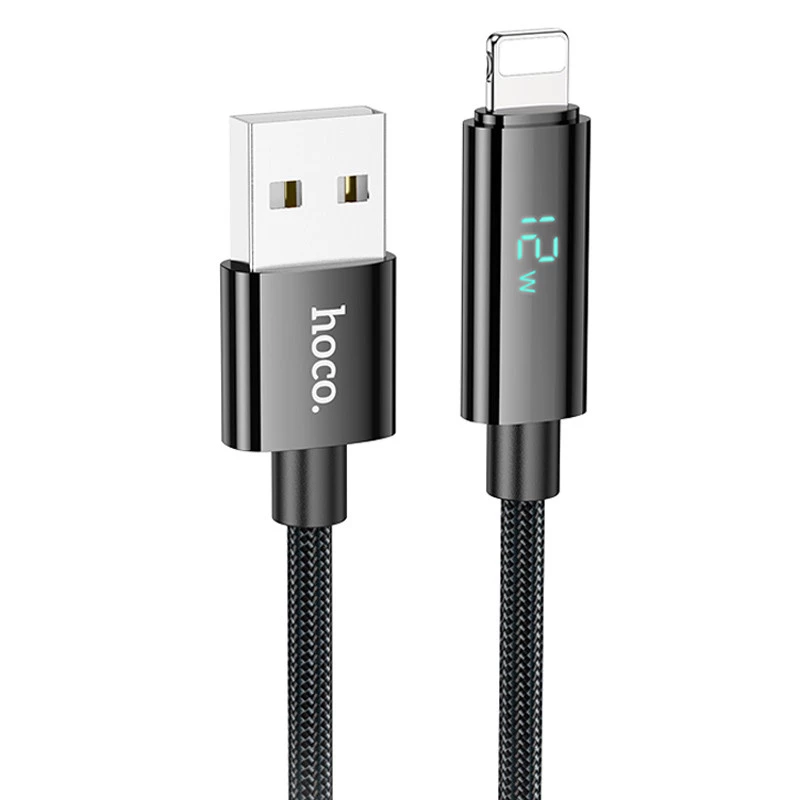 

Дата кабель Hoco U125 Benefit 2.4A USB to Lightning (1.2m) (Black)