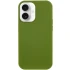Чехол с закрытым низом Silicone Case для Apple iPhone 16 Plus – Зеленый / Dark Olive. Фото 2 из 12