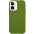 Чохол з закритим низом Silicone Case на Apple iPhone 16 – Зелений / Dark Olive. Фото 1 з 12