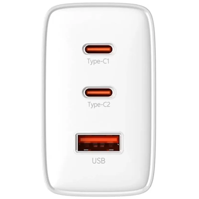МЗП Baseus Cube Pro Fast Charger PD65W (1USB-A/2C) (P10111404) – Moon White. Фото 4 з 5