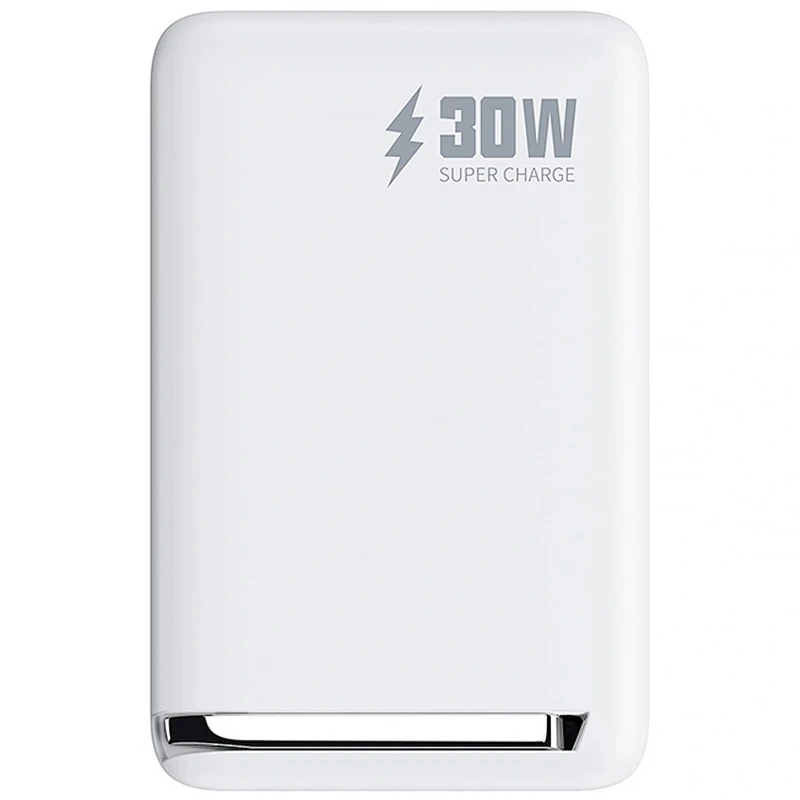 Портативний ЗП Power Bank WIWU Wi-P031 Magnetic з БЗП Qi2 30W 10000 mAh – White. Фото 6 з 7