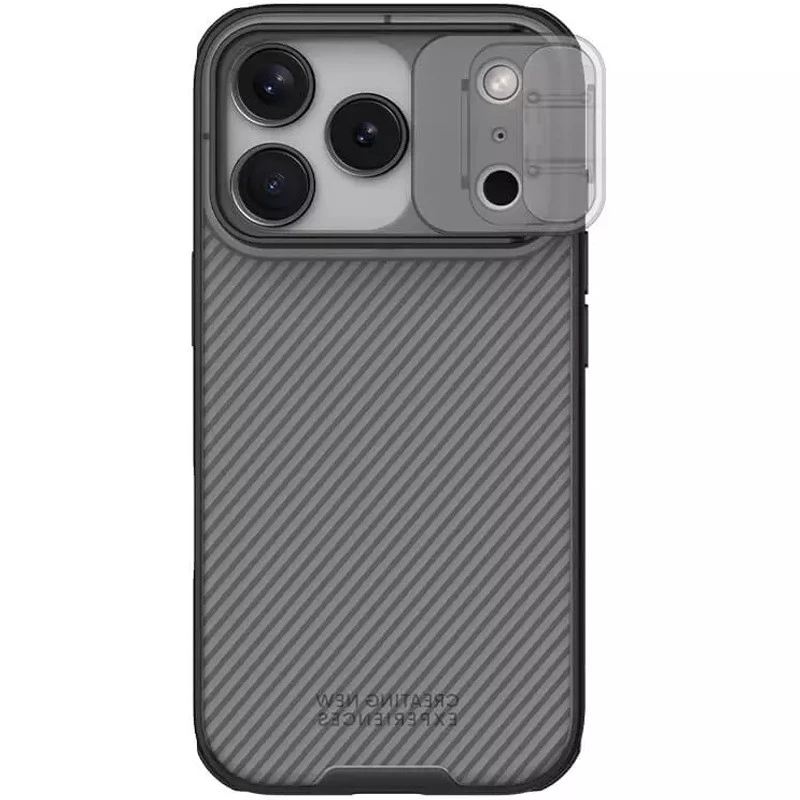 Карбована накладка Nillkin Pro зі шторкою для камери на Apple iPhone 17 Pro Max (6.9") – Transparent black. Фото 2 з 7