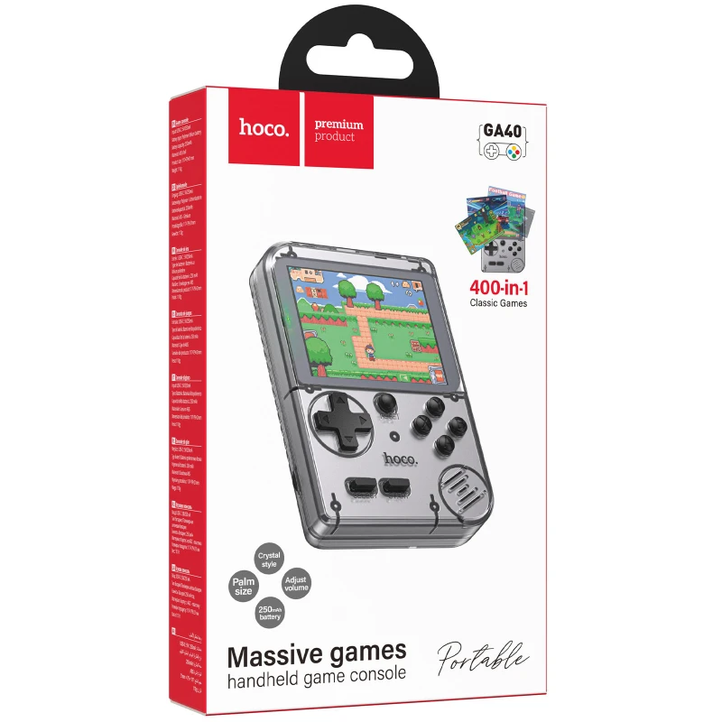 Портативна ігрова консоль Hoco GA40 Brilliant 400 games (250mAh) – Gray. Фото 2 з 6