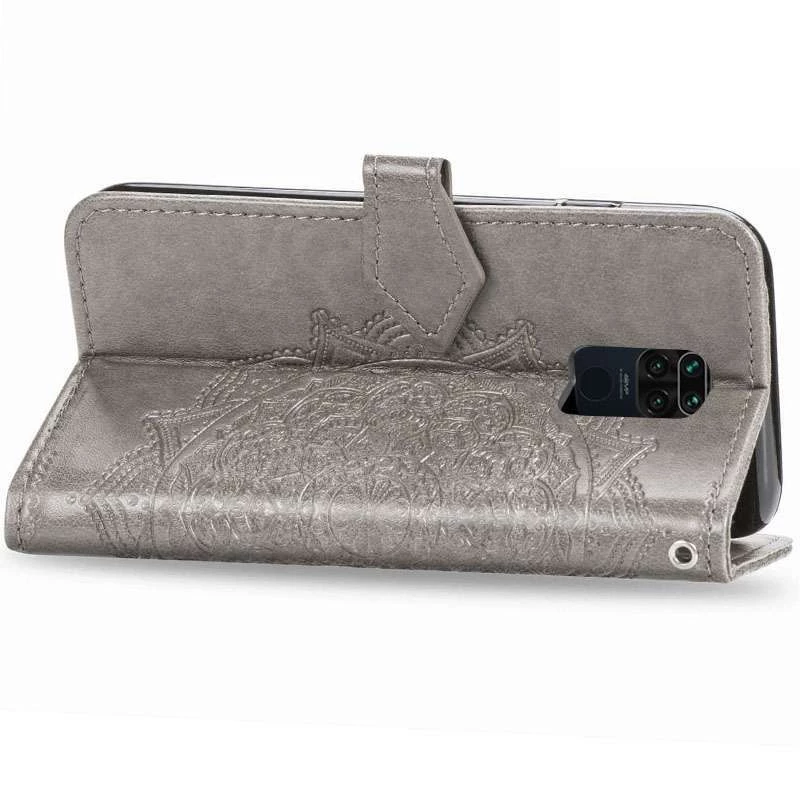 Шкіряний чохол-книжка Art Case з візитницею для Xiaomi Redmi Note 9 / Redmi 10X – Сірий. Фото 6 з 7