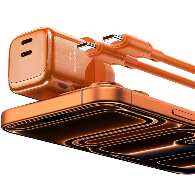 МЗП WIWU G025 Cube PD45W (2USB-C) – Orange. Фото 4 з 5