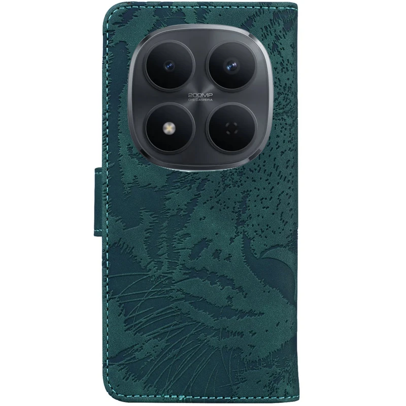 Шкіряний чохол-книжка Tiger для Xiaomi Poco M8 Pro – Green. Фото 2 з 7