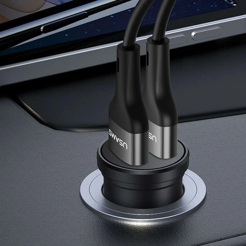 АЗУ Usams US-CC114 C20  Dual USB Mini – Черный. Фото 4 из 8