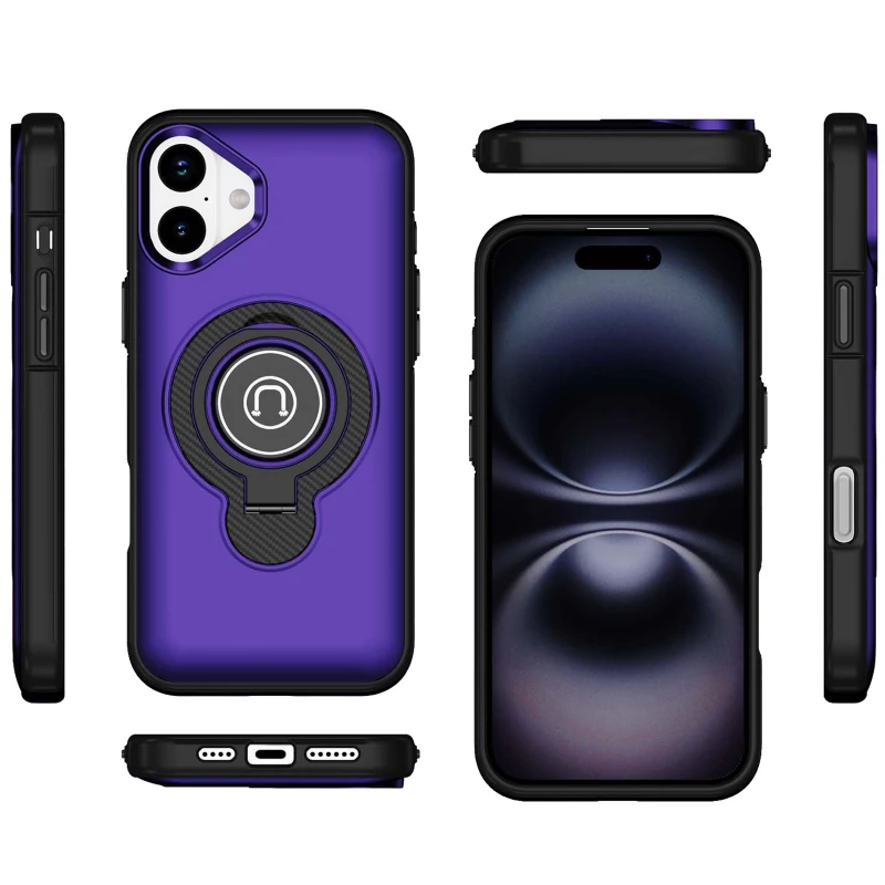 TPU+Textured PC Magnet для Apple iPhone 16 – Purple. Фото 3 из 4