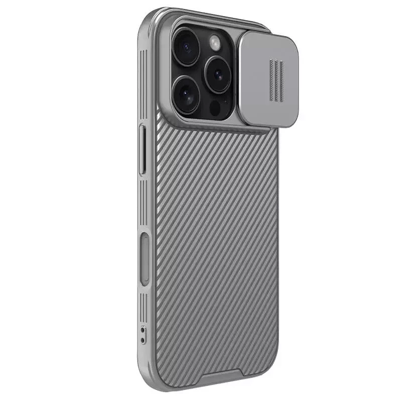 Карбоновая накладка Nillkin Pro со шторкой для камеры для Apple iPhone 16 Pro – Titanium Gray. Фото 3 из 3