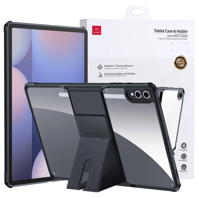 TPU+PC чехол Xundd Stand с усиленными углами для Samsung Galaxy Tab S9+ 12.4'' – Черный. Фото 2 из 6
