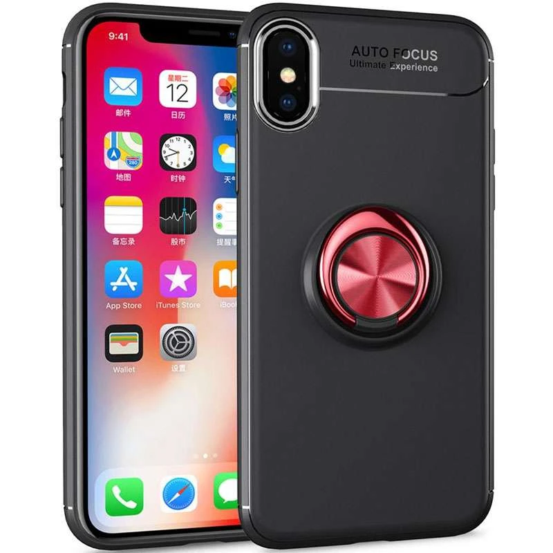 

Чохол Deen ColorRing з кільцем на Apple iPhone XS Max (6.5") (Чорний / Червоний)