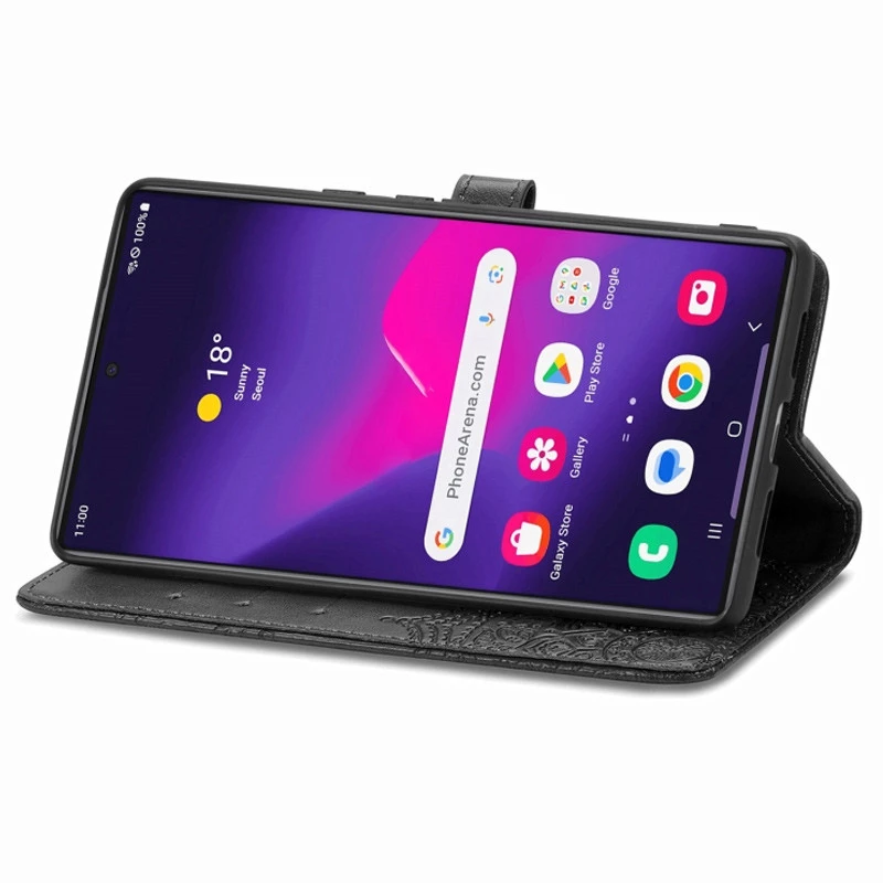 Кожаный чехол-книжка Art Case с визитницей для Samsung Galaxy S25 Ultra – Черный. Фото 5 из 10