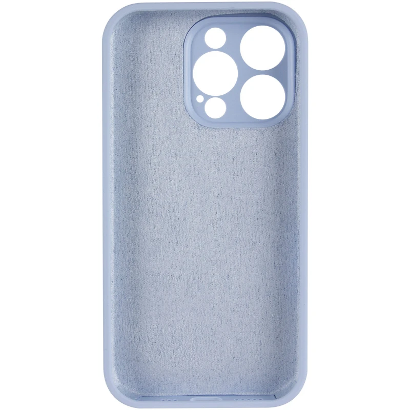 Чехол Silicone Case с защитой камеры для Apple iPhone 14 Pro Max (6.7") – Голубой / Lilac Blue. Фото 13 из 14