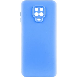 Кольоровий силіконовий чохол GETMAN із закритою камерою для Xiaomi Redmi Note 9s / Note 9 Pro / Note 9 Pro Max — Синій / Iris