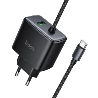 МЗП Hoco C164A New PD30W+QC3.0 (1USB-A/1C) + встроенный кабель Type-C фото 1 з 1