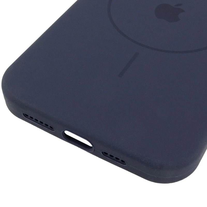 Чохол Silicone Case Full Protective (AA) V2 with MagSafe для Apple iPhone 16 – Темно-синій / Midnight blue. Фото 6 з 6